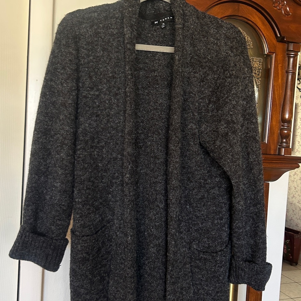 Cozy Black Open-Front Cardigan jacket